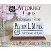 Attorney Nameplate Gift - Solid Marble - Lawyer Custom Desk Name Plate