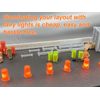 HO Scale 40 Orange Construction Barrels + 20 LED Light String – Model Railroad
