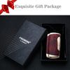 Torch Lighter Double Jet Flame Cigar Lighter with Cigar Punch Cutter (Brown Grain-E)