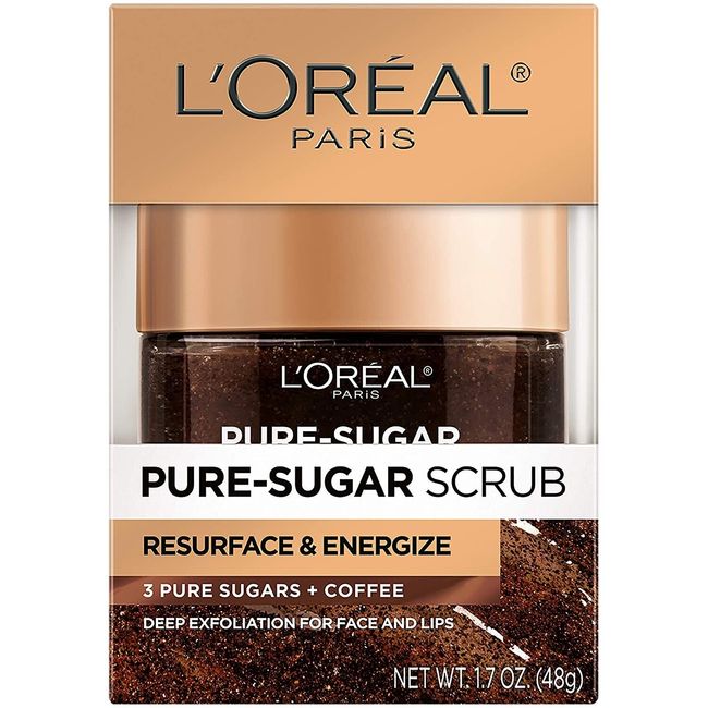 L'Oreal Paris Pure Sugar Scrub Resurface and Energize Coffee Facial Scrub 1.7 oz