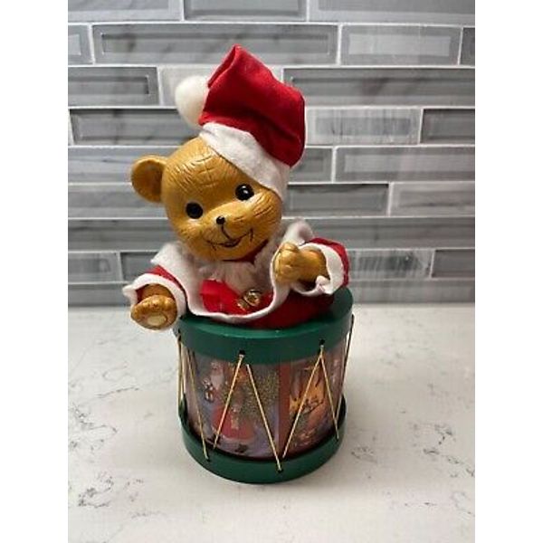 Vintage Teddy Beddy Bear Musical Toy Christmas Drummer