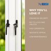 XFORT Locking Cockspur Window Handle Installation Kit in Black, Left Hand UPVC Window Handle Replacement, Lockable Window Lever