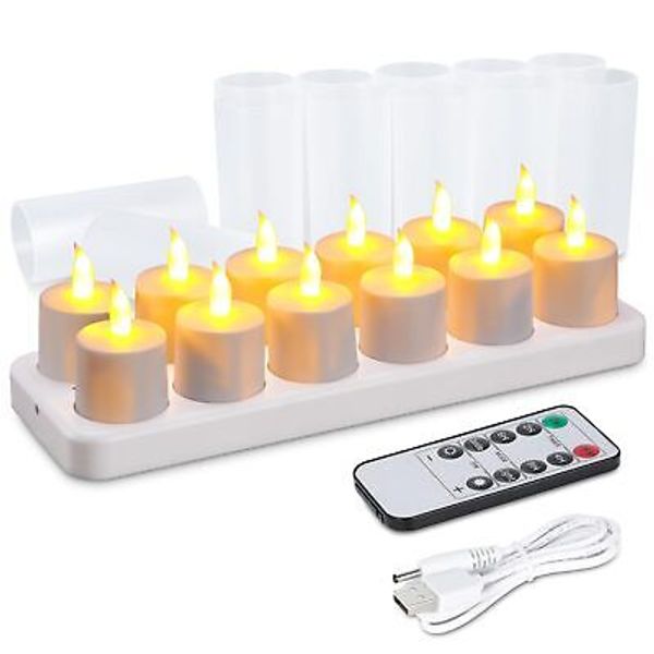 Rechargeable Tea Light Candles With Remote Timer Romantic Deco For Home Parties