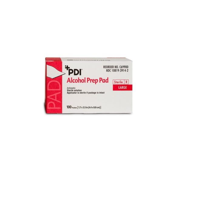 Alcohol Prep Pads by PDI LARGE C69900 100 box 1.7 x 3.5in