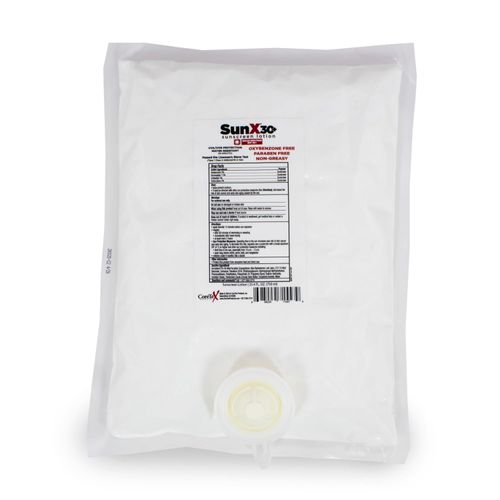 CoreTex Sun X 30+ SPF Oil Free Sunscreen Lotion (750 mL Replacement Bladder ONLY) - 750mL Refill Bag of Broad Spectrum (UVA/UVB) Oil Free Sunscreen Lotion