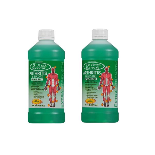 Dr. Fred Summit Arthritis & Sport Epsom Salt Alcohol Wintergreen, 16 oz. 2 Pack.