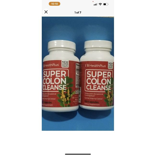 ( LOT OF 2 ) Health Plus SUPER COLON CLEANSE  500 mg - 120 Capsules• EXP : 2024