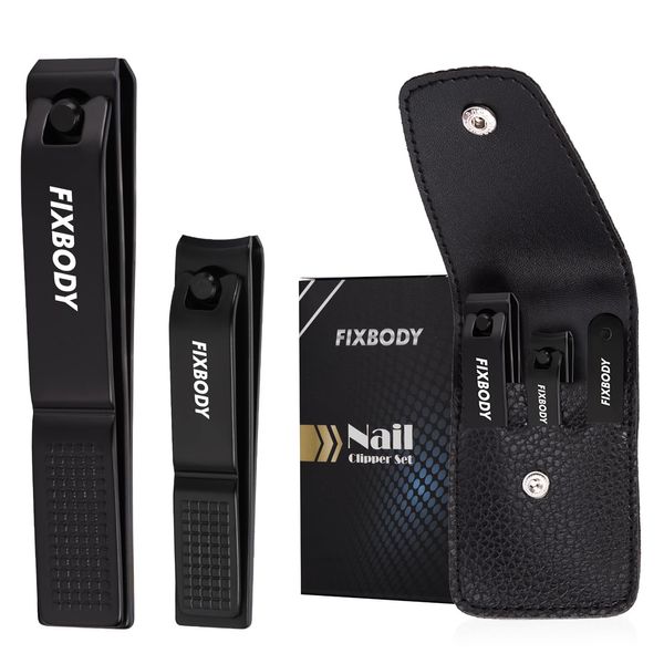 FIXBODY Nail Clipper Set – Fingernails Clippers & Toenails Clippers & Nail File, Nail Cutter, Nail Clippers for Men, Finger Nail Clippers for Adult, Fingernail Clippers for Women