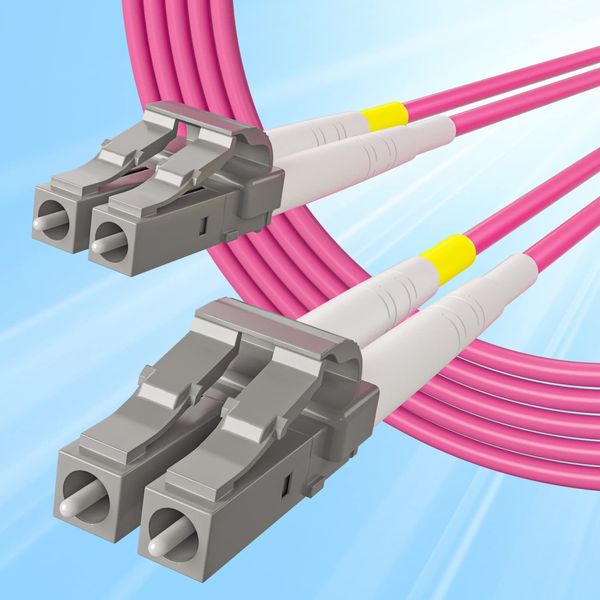 10Gtek LC zu LC OM4 Multimode Duplex 50-Meter, LWL Glasfaser Patchkabel Fibre Optic Patch Cable 50/125μm LSZH für MMF SFP SFP+ Transceiver, Magenta