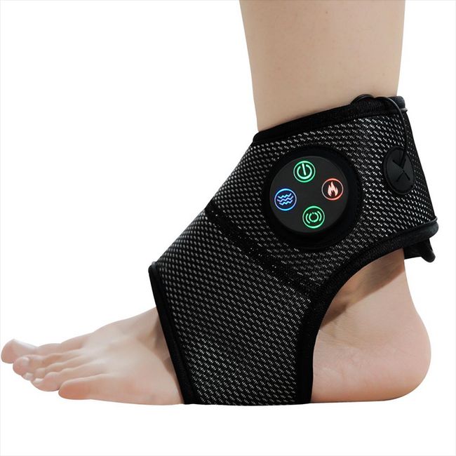 Backrobo Ankle Massager Thermal Low Frequency Massager Ankle Pain Muscle Strengthening Ankle Protector, Black