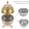 BSTKEY Metal Zinc Vintage Incense Burner, Decorative Incense Burner Holder with Removable Tray, Corn Incense Aromatherapy Burner for Home office Spa (Beige)