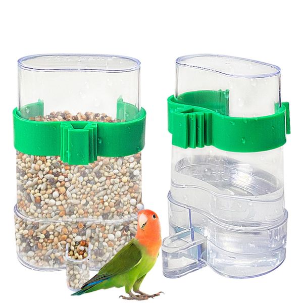 2 Pcs Automatic Bird Water Dispenser, Parrot Bird Water Feeder, Bottles Bird Drinker Seed Food Container, Parakeet Cage Accessories for Parakeet Budgies Cockatiel Lovebird Small Birds Canary Finch