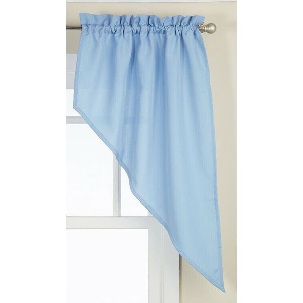 Lorraine Home Fashions Ribcord Swag Pair, 54-Inch x 38-Inch Blue, - AC2636 *NEW*