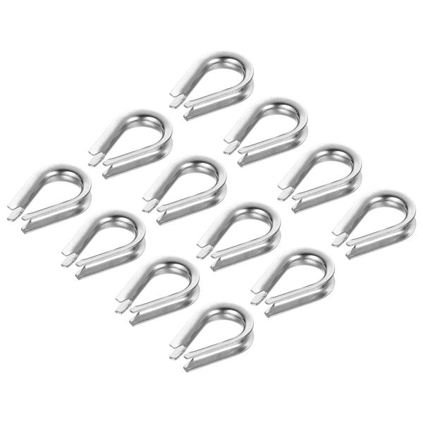 PATIKIL M3 Stainless Steel Thimble 20pcs Wire Rope Thimble 3 Mm Diameter Wire Rope Cable Rigging