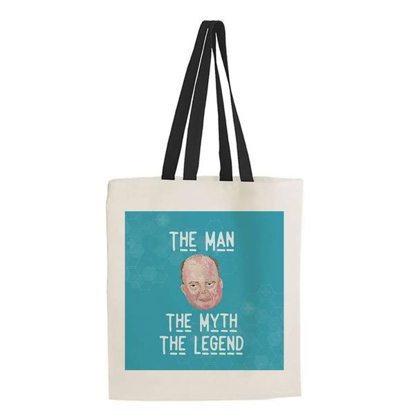 Chris Whitty - The Man The Myth The Legend Cotton Shopping Bag Birthday Gift Shoulder Bag Tote Bag (Black Handle)