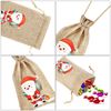 AUERVO 12pcs Christmas Jute Burlap, Xmas Jute Linen Burlap Drawstring Gift Candy Pouch Snack Sack Craft Goodie Bags for kids Xmas Party Favors