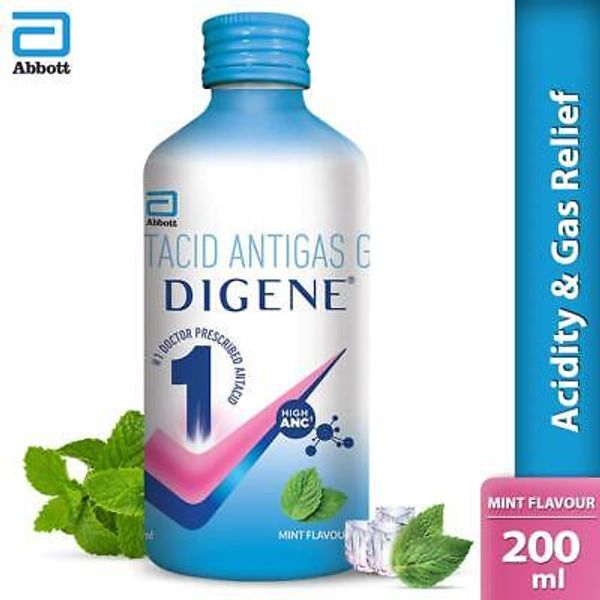 DIGENE SYRUP FOR QUICK RELIEF FROM ACIDITY AND GAS (200ml) Mint Flavor