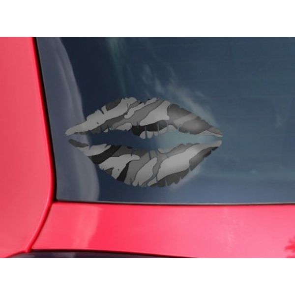 Lips Decal 9x5.5 Camouflage Gray