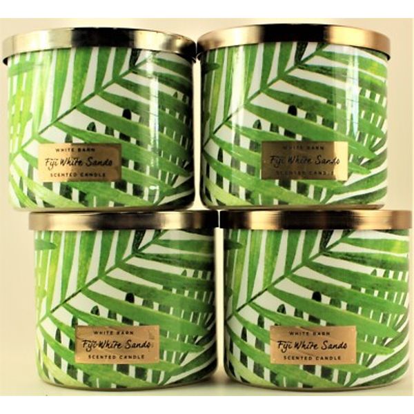 QTY 4 - Bath & Body Works White Barn FIJI WHITE SANDS 3-Wick 14.5Oz Candle