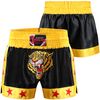 Farabi Sports Muay Thai Shorts Kickboxing MMA Boxing Training Shorts (US, Alpha, Medium, Regular, Regular, Black/Gold)