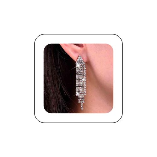 Sttiafay Vintage Rhinestone Chandelier Tassel Earrings Crystal Chain Drop Earrings Gold Long Tennis Chain Earrings Shine Chandelier Bridal Earrings Jewelry for Women