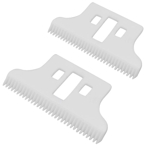 2 Pieces Professional T Wide Replacement Zirconia Ceramic Moving Cutter Blades #2215, Compatible with Wahl 5 Star Detailer Retro-T Cut Hair Trimmers 8081 (2)