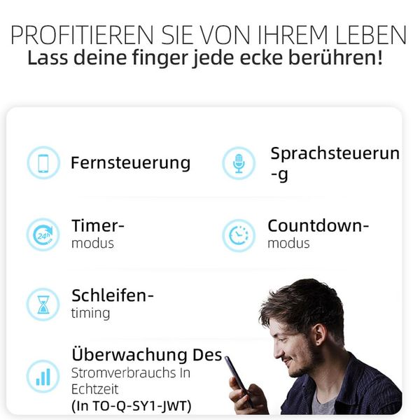 Smart Life WIFI 1P Hutschiene für Smart Home Wireless Fernbedienung Schalter von TUYA APP DIY Idee TONGOU (Mit Metering 16A)
