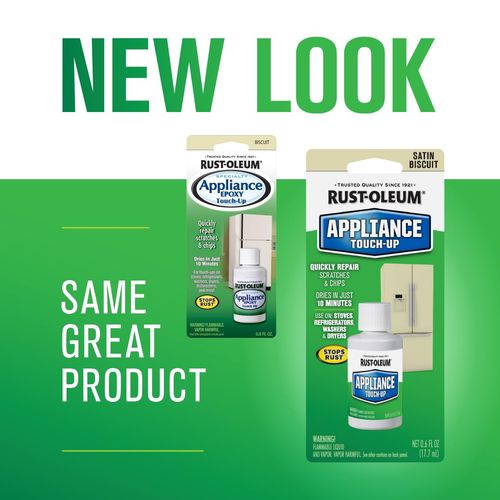 Rust-Oleum 203002 Specialty Appliance Touch Up Paint, 0.6 Oz Bottle, Biscuit, Solvent Like, Liquid, 0.6 Fl Oz (Pack of 1)