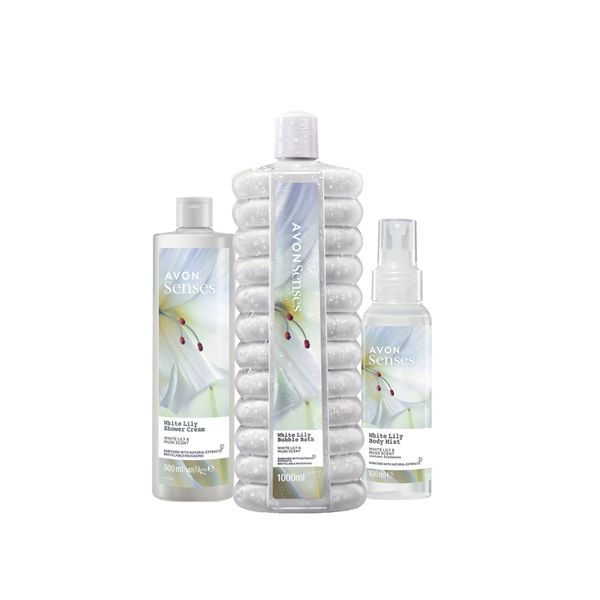 Senses White Lily Bubble Bath 1000 ml + Shower Cream + Body Mıst