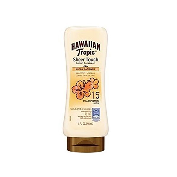 Hawaiian Tropic Sheer Touch Lotion Sunscreen, Ultra Radiance SPF 15, 8 oz (Pack of 2)