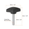 sourcing map 4pcs Tee Wing Knobs Thumb Screws M6 x 35mm Standard Male Thread Plastic T Knobs Handles Hand Clamping Thumbscrew, Black