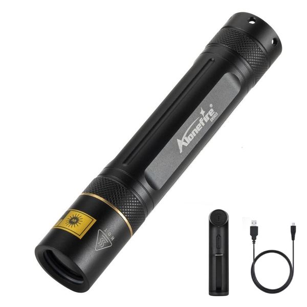 ALONEFIRE SV003 10W 365nm UV Flashlight Portable Rechargeable Blacklight for Pet Urine Detector, Resin Curing, Scorpion, Fishing, Minerals with Aluminum Case, Battery Charger