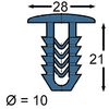 Fir Tree Trim Panel Clips- 9-10mm Hole- 28mm Head x25 - FREE FIRST CLASS UK POSTAGE!