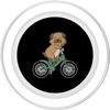Pug Dog with Bicycle PopSockets PopGrip for MagSafe