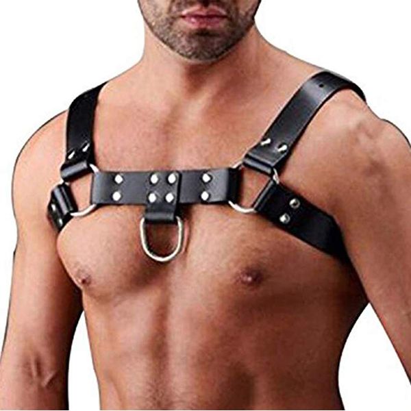 Drqinyi HOT DREAM Men's PU Leather Chest Body Harness Adjustable Buckle Straps (151)