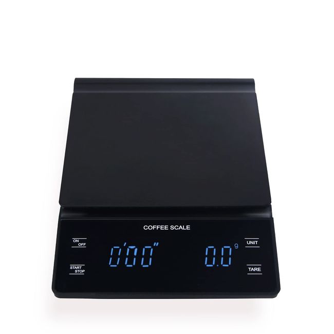 Litake Kitchen Scale, Coffee Scale, Digital Scale, 0.04 oz (0.1 g) Unit, 6.6 lbs (3 kg), Timer Function, Scale, Measuring Device, Baking Bread, Waterproof, Japanese Instruction Manual Included, Black