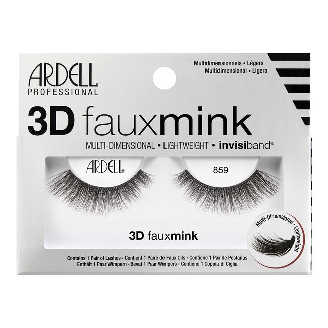 Ardell False Eyelashes 3D Faux Mink 859, 4 pairs