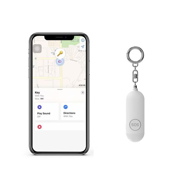 Personal Alarm for Women Works with the Apple Find My APP for Finding Your Items(iOS devices only), USB Rechargeable 130dB Loud Siren with LED Flashlight, Security Alarms Keychain for Kids Elderly