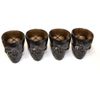HoitoDeals 4Pcs Halloween Black Shot Glasses with Spooky 3D Skull Shape Party Tableware