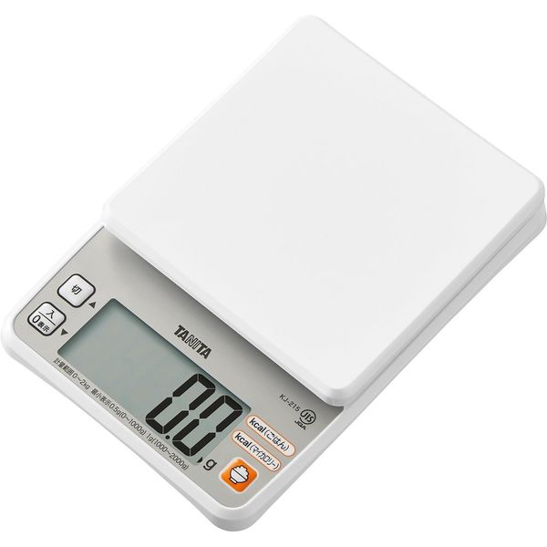 Tanita KJ-215 WH Cooking Scale, Kitchen Scale, Cooking Calories, Digital, 4.4 lbs (2 kg), 0.5 g Unit, White