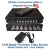  4 Channel Port Analog Video Security Camera CCTV Color Quad Splitter Processor