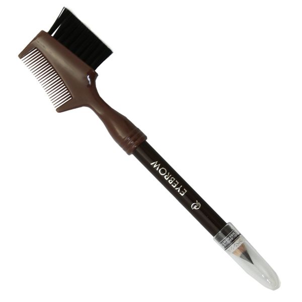 Shishida Seishindo B-2 Makeup Brush, Natural Ingredients Gentle on Sensitive Skin, Eyebrow Brush & Comb Integrated Type, Eyebrow Pencil, Made in Japan, Brown