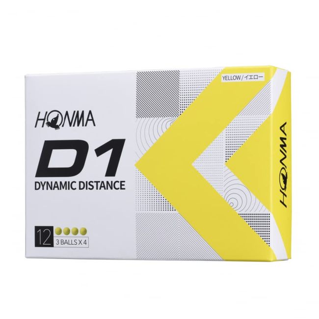 Honma Golf Ball D1 D-1 BT2201 2-Piece Soft Ionomer Flying Distance Golf Balls 1 Dozen 12 Balls Costa Honma Golf Honma Honma HONMA BT2201 Yellow