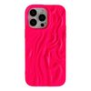 Caseative for iPhone 14 Pro Max Case,Pleated Water Ripple Chrome Wave Pattern Soft Phone Case (M Red)