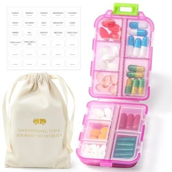 Foldable Travel Pill Case Medicine Container Vitamin Medicine Organizer Box NEW