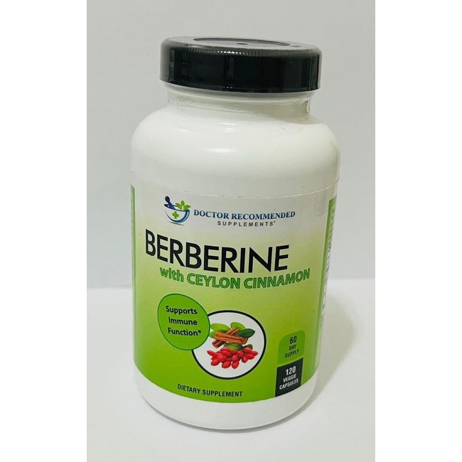 Berberine with Ceylon Cinnamon 1200 mg 120 VCaps Exp 12/25 Healthy Immune System