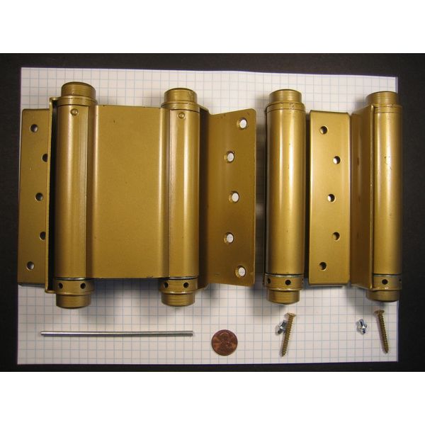 FERUM #876-5"-GOLD DOUBLE-ACTING SPRING HINGE, SPRAYED GOLD FINISH