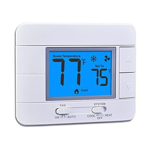 Upgraded Digital Non-Programmable Thermostat for Home 1 Heat/1 Cool with