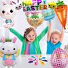 Oversized Easter Balloons 10 Pcs Easter Foil Helium Balloons for Kids, Easter Party Decorations Easter Bunny Rabbit Chick Easter Eggs Helium Balloons
