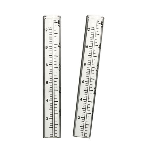 Mateda 5" Capacity Rain Gauge Glass Replacement Tube for Yard Garden Outdoor, Set of 2
